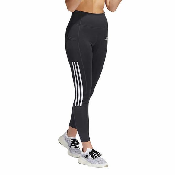 Adidas Women Ladies' 3-Stripe Tight with Mesh in Gray - Picture 2 of 10